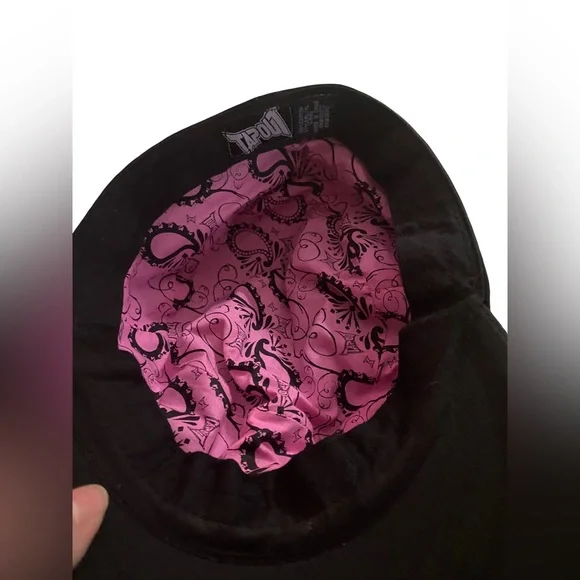 Tapout Women’s Military Y2K Style Embroidered Hat L/XL Fitted Pink And Black - Picture 4 of 5